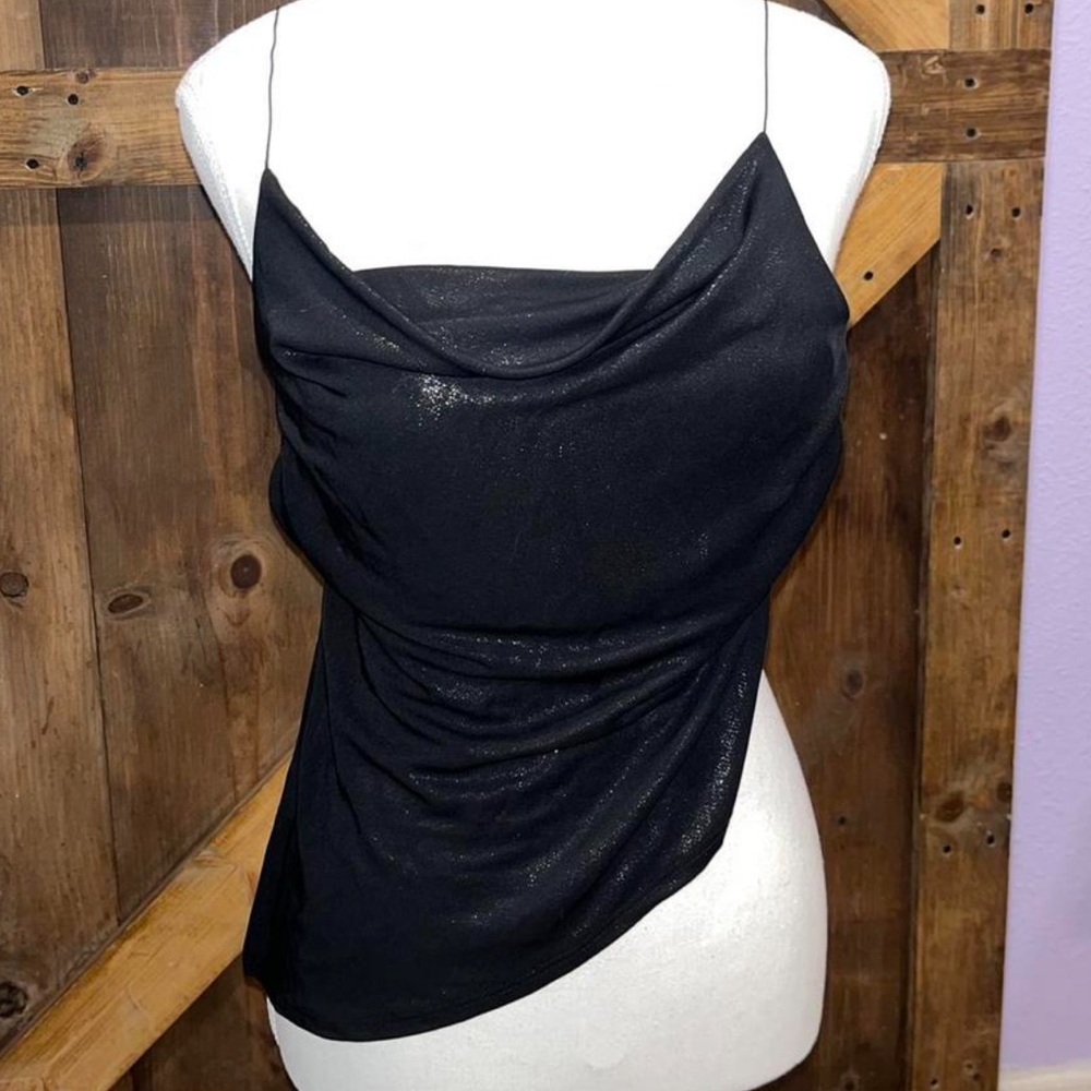 Black Asymmetrical Fitted Camisole